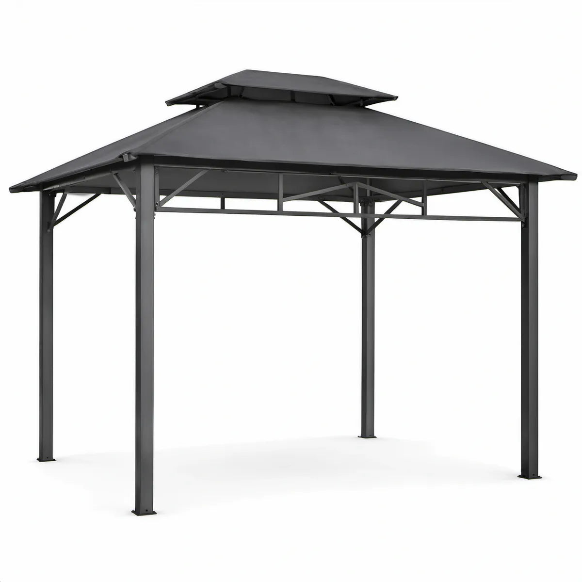 Pavillon aus pulverbeschichtetem Stahl, Anthrazit, 300 x 300 x 270 cm