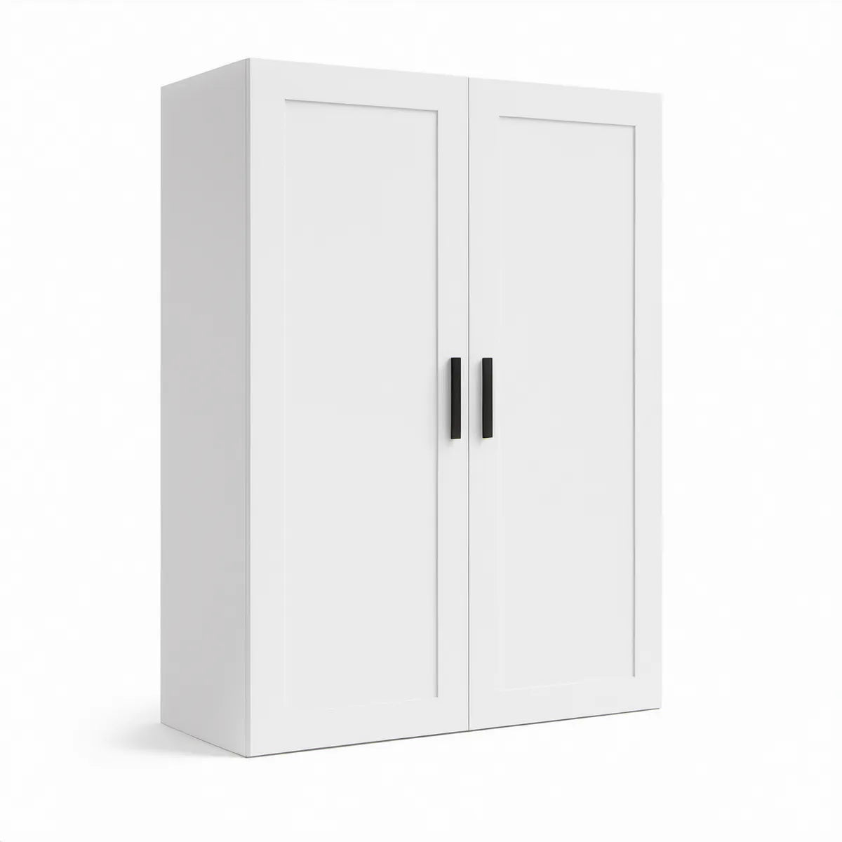 Kleiderschrank mit 2 Drehtüren 80 x 52 x 180 cm Weiss/Schwarz