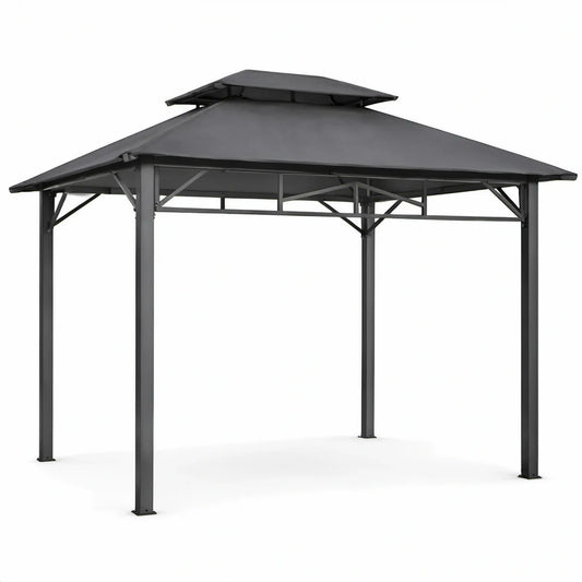 Pavillon aus pulverbeschichtetem Stahl, Anthrazit, 300 x 300 x 270 cm